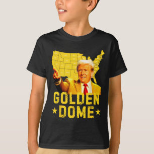 Gouden Koepel Trump Grote Amerikaanse Kaart Patrio T-shirt