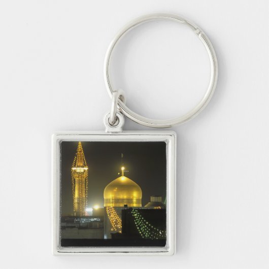 Gouden koepel van het Imam Reza-heiligdomcomplex b Sleutelhanger (Voorkant)
