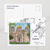 Gouden Koepels van Riga: De Orthodoxe Kathedraal Briefkaart (Voorkant / Achterkant)