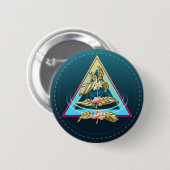 gouden koffie - plant ronde button 5,7 cm (Voorkant /achterkant)