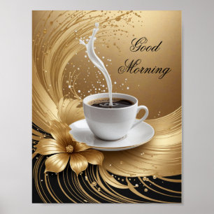 Gouden koffie poster