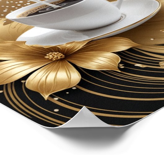 Gouden koffie poster (Hoek)