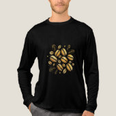 Gouden koffiebonen T-shirt – Luxe Black & Go (Voorkant volledig)