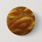 Gouden Koi Knop Ronde Button 5,7 Cm (Voorkant)