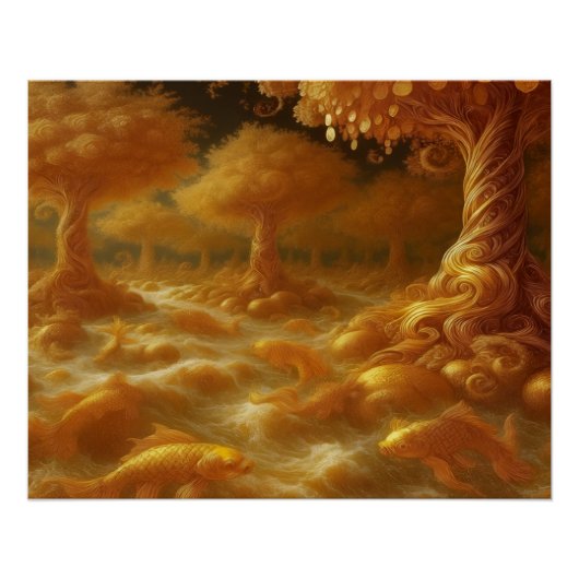 Gouden Koi Perfect Poster (Voorkant)
