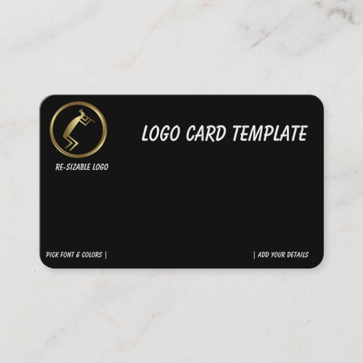 Gouden Kokopelli  Logo Visitekaartje (Voorkant)