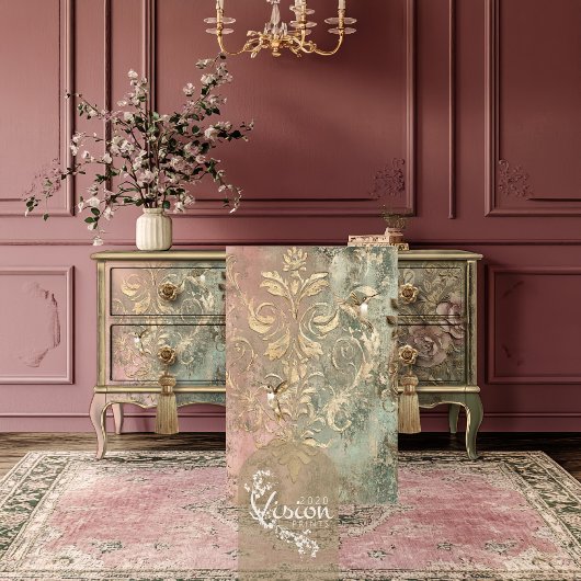 Gouden kolibries verguld Damask Patina Tissuepapier