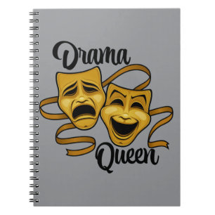 Gouden Komedie- en Tragedie-theatermaskers Drama K Notitieboek