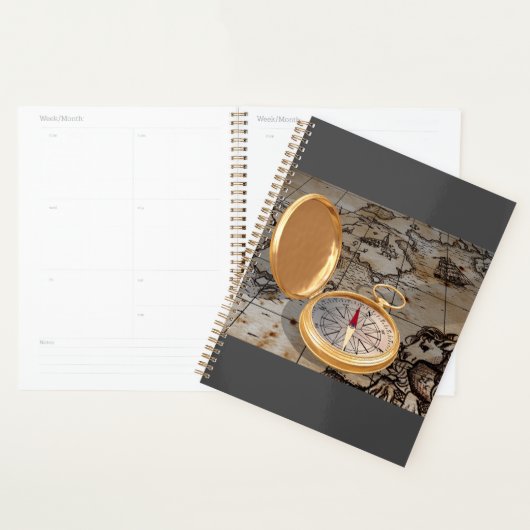  gouden kompas op Antiek piratenkaart Planner (Display)
