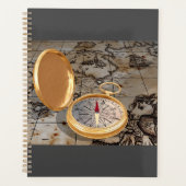 gouden kompas op Antiek piratenkaart Planner (Voorkant)