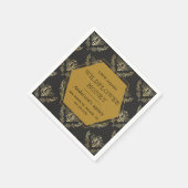  gouden koningin bijenbijenbijenhoning monogram servet (Hoek)