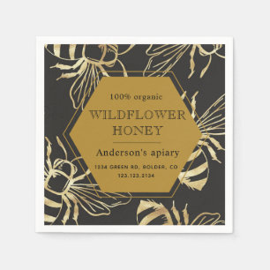 gouden koningin bijenbijenbijenhoning monogram servet