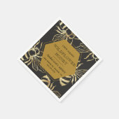  gouden koningin bijenbijenbijenhoning monogram servet (Hoek)