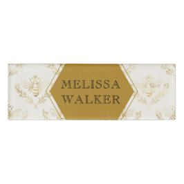  gouden koningin bijenbijenbijenmonogram naambadge