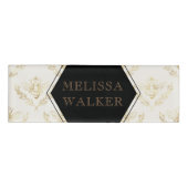 gouden koningin bijenbijenbijenmonogram naambadge (Voorkant)