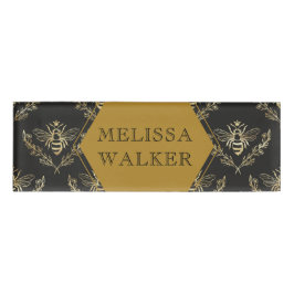  gouden koningin bijenbijenbijenmonogram naambadge