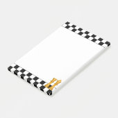 Gouden koningin & koning op zwart & wit schaakpost post-it® notes (Schuin)