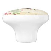 gouden koningin Rood Roses en Greenery Keramische Knop (Zijkant)