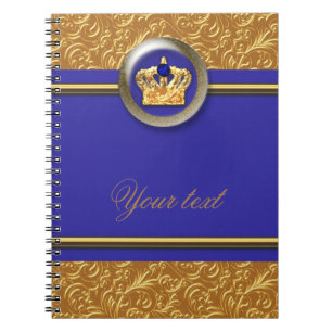 Gouden & Koningsblauwe Kroon Elegant Verhalenboek  Notitieboek