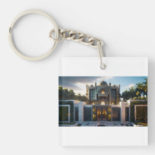 Gouden Koninklijk Paleis – AI-Generated Islamic-In Sleutelhanger