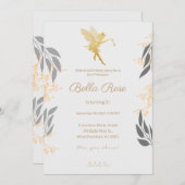 Gouden koninklijk uitziende 5e verjaardag uitnodig kaart (Voorkant / Achterkant)