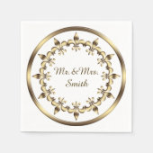Gouden koninklijke cirkel element. Fleur-de-Lis Servetten (Voorkant)