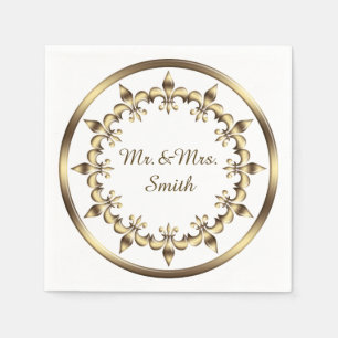 Gouden koninklijke cirkel element. Fleur-de-Lis Servetten
