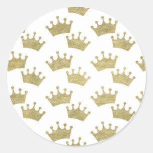 Gouden Koninklijke Kronen Sprookjes Prinses Babyfe Ronde Sticker