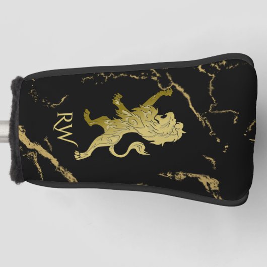 Gouden Koninklijke Leeuw Monogram Golfheadcover (Voorkant)