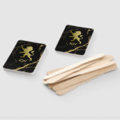Gouden Koninklijke Leeuw Monogram Handwaaier (Niet-gemonteerd)