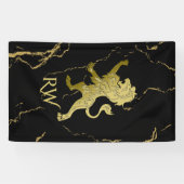 Gouden Koninklijke Leeuw Monogram Spandoek (Horizontaal)