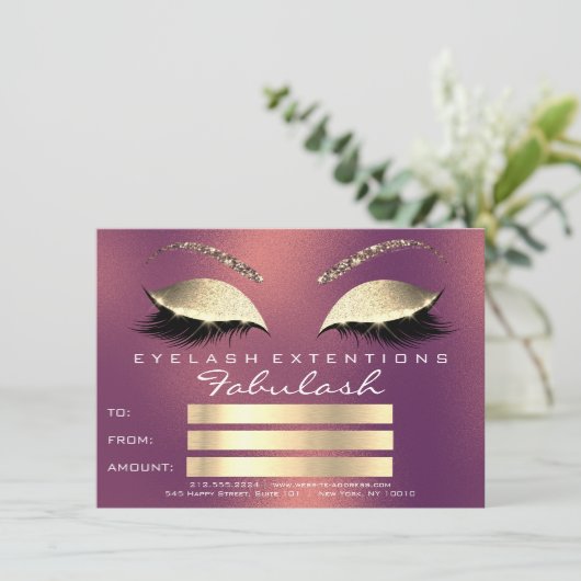 Gouden Koper Wimpers Uitbreiding Make-up Certifica (Staand voorkant)