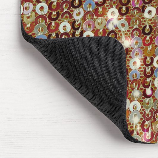 Gouden koperen glinsterende lovertjes patroon muismat (Hoek)