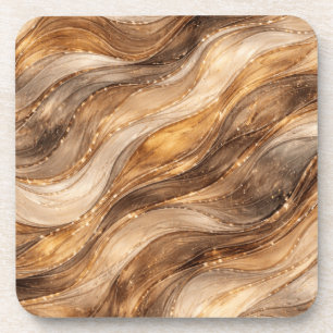 Gouden Koperen Golven Abstract Patroon Leggings Bier Onderzetter