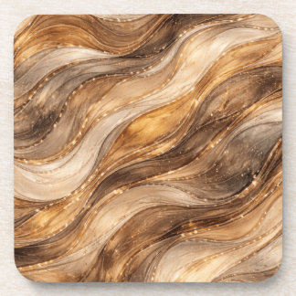 Gouden Koperen Golven Abstract Patroon Leggings Bier Onderzetter