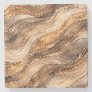 Gouden Koperen Golven Abstract Patroon Leggings Stenen Onderzetter