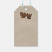 Gouden koperen herfstbladeren Elegant feest met ei Cadeaulabel (Achterkant)