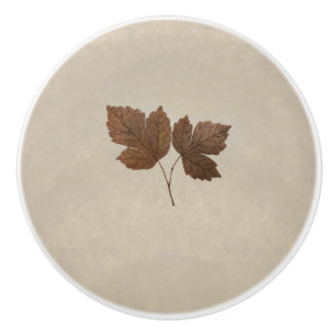 Gouden Koperen Herfstbladeren Elegante Chic Decora Keramische Knop