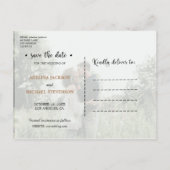 Gouden koperen typografie trouwfoto opslaan van de aankondigingskaart (Achterkant)