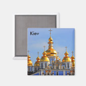 Gouden kopieën van de kathedraal in Kiev genomen i Magneet (Voorkant / Achterkant)