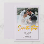 Gouden koppel foto klassieke kaart voor save the d (Voorkant / Achterkant)