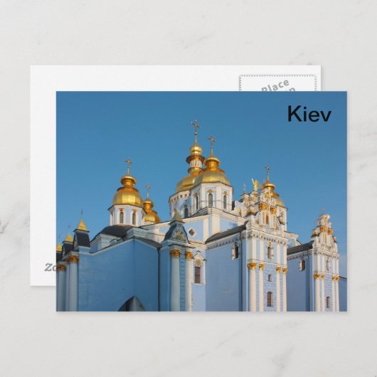 Gouden koppen van Sint Michael in de kathedraal in Briefkaart (Voorkant / Achterkant)