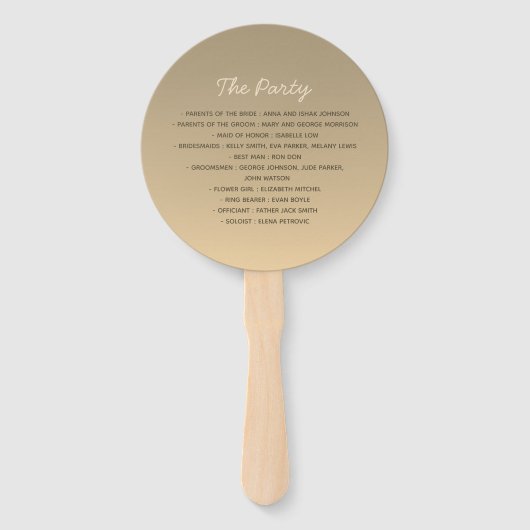 Gouden koraal bruiloft programma handwaaier (Achterkant)