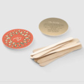 Gouden koraal bruiloft programma handwaaier (Niet-gemonteerd)