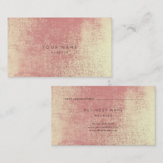 Gouden koraal perzik ombre glas VIP afspraak Afsprakenkaartje (Voorkant / Achterkant)