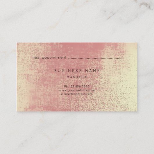 Gouden koraal perzik ombre glas VIP afspraak Afsprakenkaartje (Achterkant)