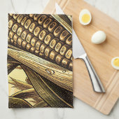 Gouden Korenkolf Oogst Theedoek (Quarter Fold)