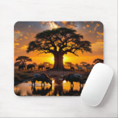 Gouden kosmisch watergat zonsondergang muismat (Met muis)