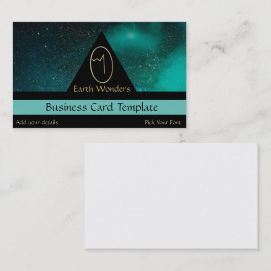 Gouden Kosmische Ei Symbool Logo Visitekaartje (Voorkant / Achterkant)