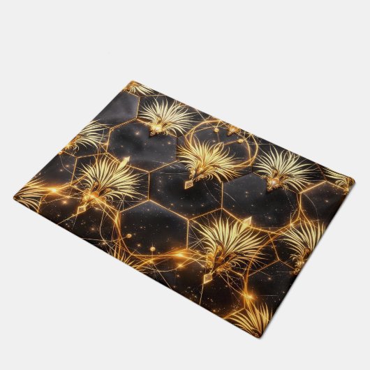 Gouden kosmische geometrie deurmat (Schuin)